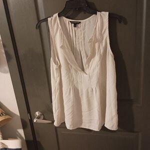 Sleeveless White Blouse